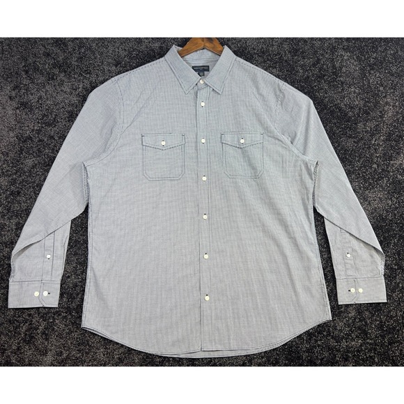Banana Republic Other - Banana Republic XXL Mens Gray Gingham Long Sleeve Button Up Shirt
